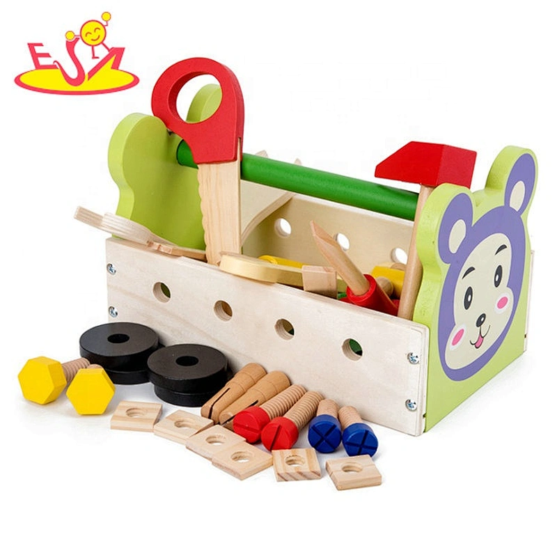 New design cartoon style educational wooden toy tool bench for kids W03D129