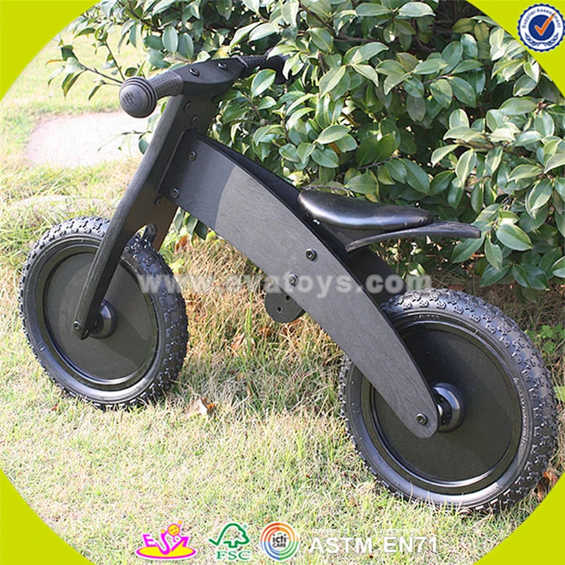 Wholesale top sale wooden black balance bike for kids new fashion black balance bike great wooden black balance bike W16C051
