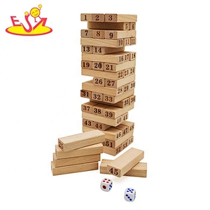 High quality educational wooden tower stack game for kids W13D216