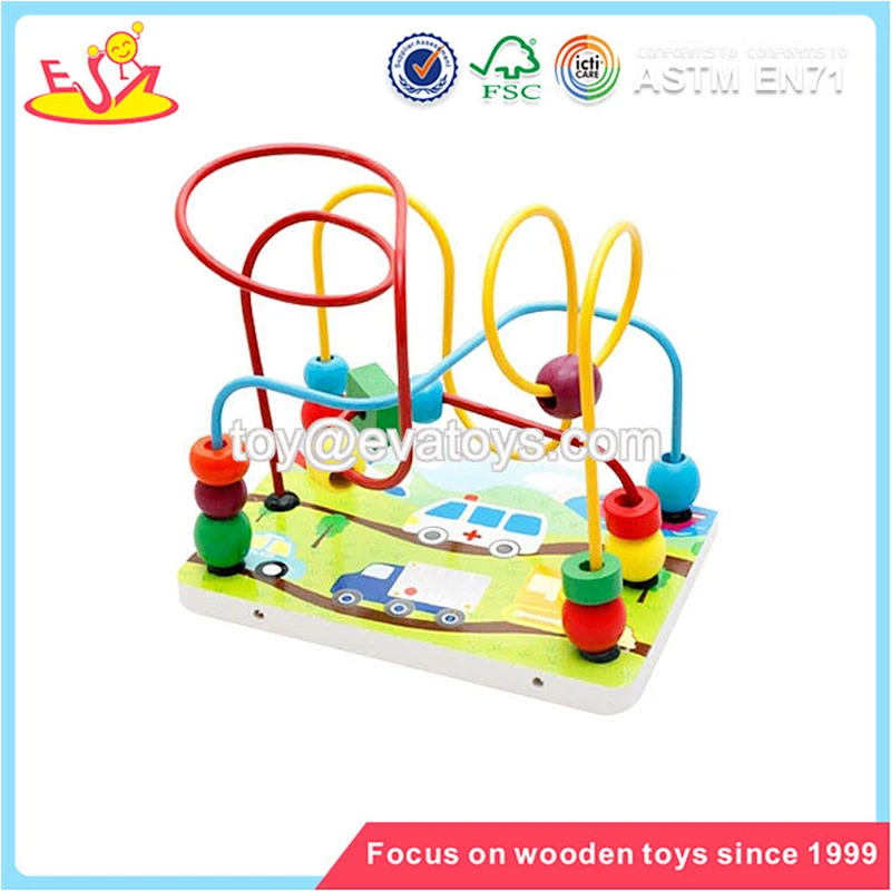 Wholesale attractive price children wooden beads maze toy special wooden beads toy W11B114