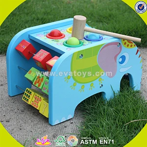 Wholesale educational wooden pounding toy multi function wooden pounding toy with abaucs and blocks W12D029