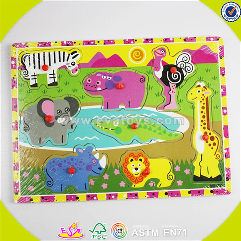 Wholesale top wooden kids dog jigsaw toy great design wooden kids dog jigsaw toy toddler puzzle for fun W14A078
