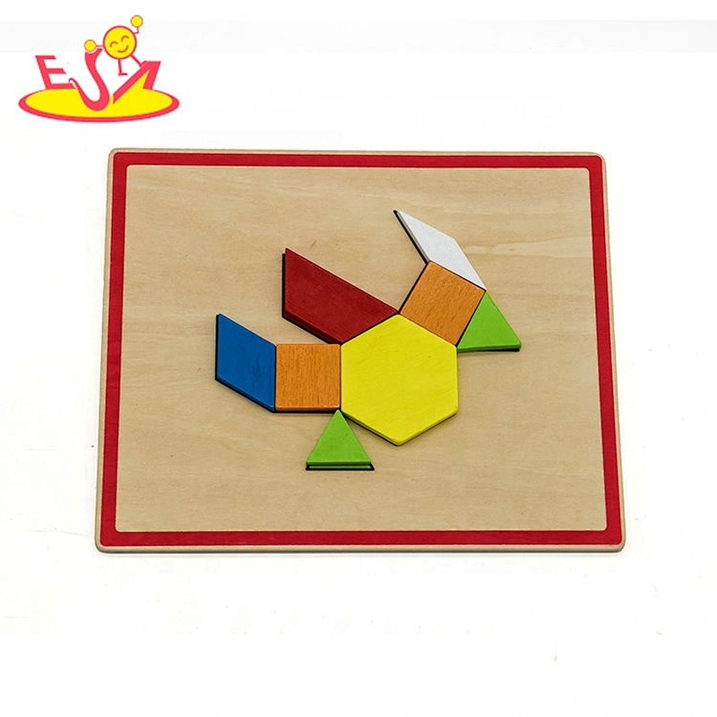 2019 New sale preschool wooden diy jigsaw puzzle for kids W14A216