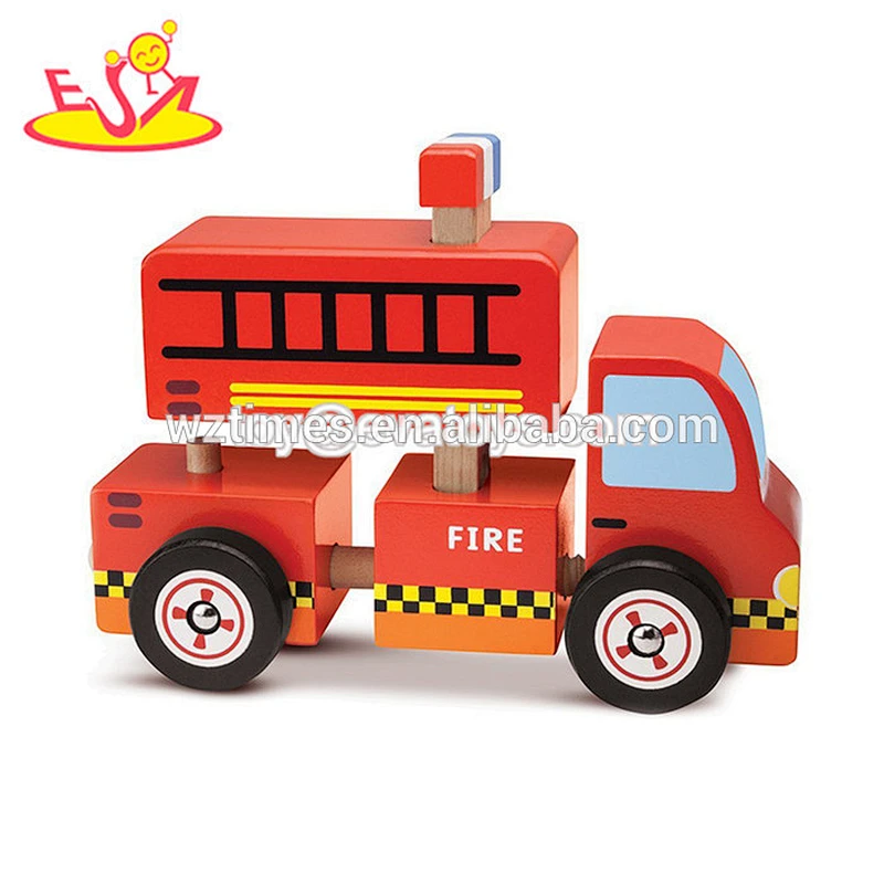 2018 New small ambulance toys wooden doctor cart toy for kids W04A376