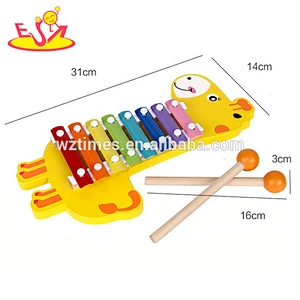 Wholesale music teaching aid cute giraffe shape wooden xylophone set toy for kids W07C060