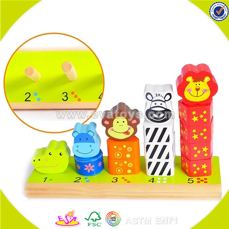 wholesale best animal stacking blocks toy,cheap wooden animal stacking blocks toy,educational animal stacking blocks toy W13D064