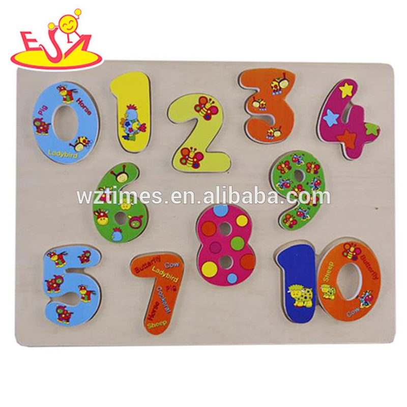 wholesale baby wooden preschool puzzles kids numbers wooden preschool puzzles educational preschool puzzles W14B047