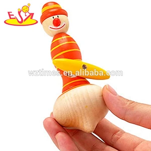 2018 wholesale high quality children wooden spinning toy game W01B023