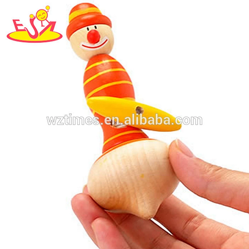 2018 wholesale high quality children wooden spinning toy game W01B023