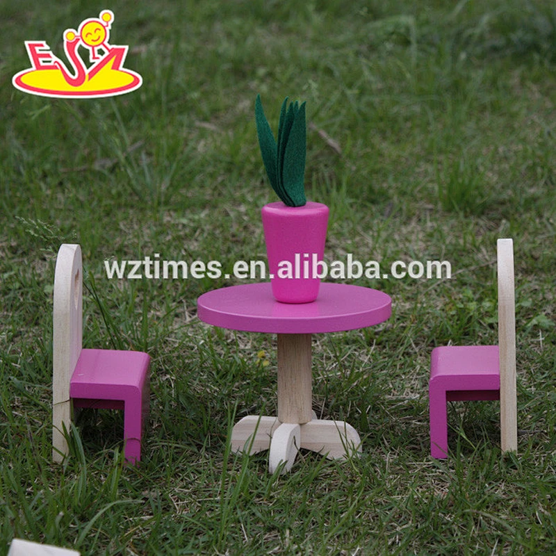 2018 hot sale baby wooden doll furniture set, top fashion kids wooden doll furniture set, children wooden doll furniture W06B047