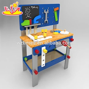 2018 оптовая детей деревянная игрушка workbench новый дизайн ребенка деревянная игрушка workbench дешевые дети деревянная игрушка верстак W03D076A