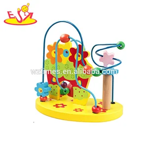 Wholesale lovely unique wooden beads string game toy for baby W11B166