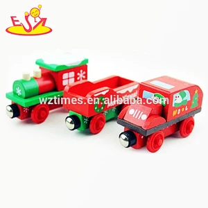 19 pieces kids wood track racer train set wood track racer train set W04C058