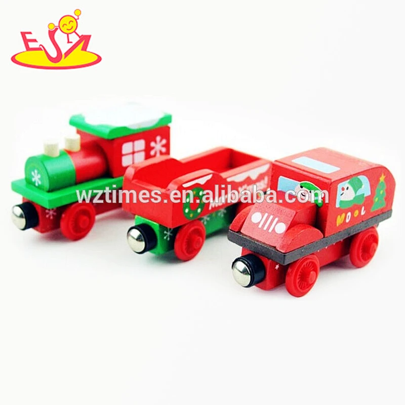 19 pieces kids wood track racer train set wood track racer train set W04C058