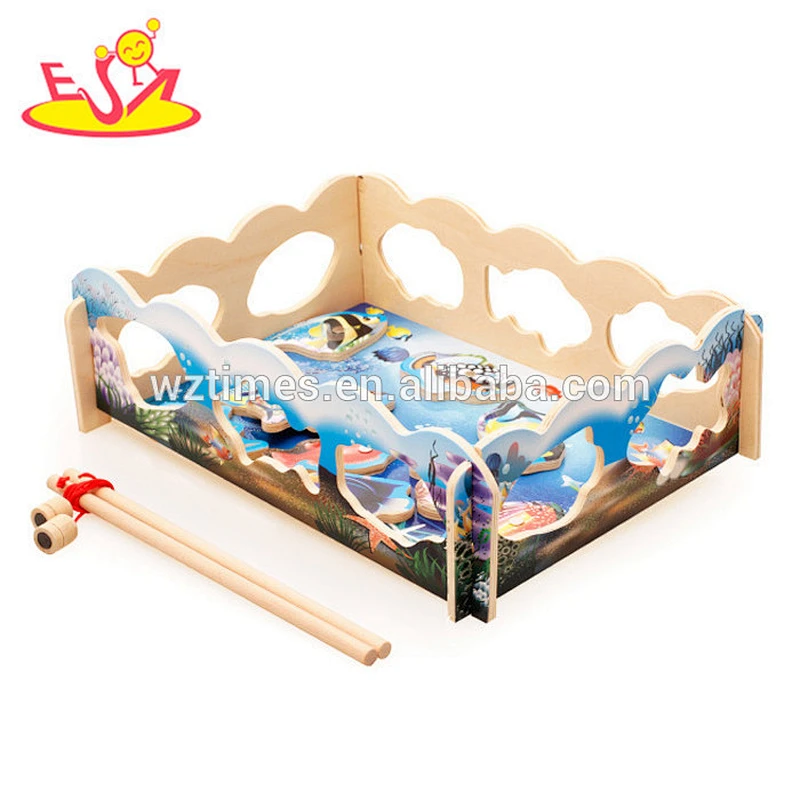 2018 New products baby wooden fishing games funny kids wooden fishing games best children wooden fishing games W01A190