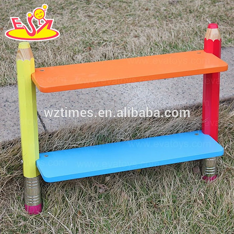 Wholesale cartoon style colorful houseware wooden wall shelf for children W08D028