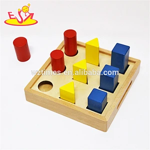 2018 New design toddlers geometry blocks wooden toddler montessori materials W12F011