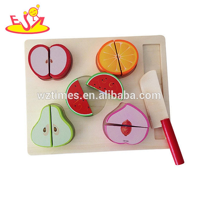 2018 wholesale kids wooden cutting vegetables toy simulation baby wooden cutting vegetables toy cutting vegetables toy W10B162