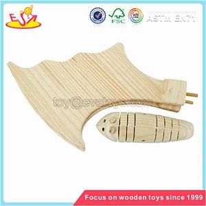 Wholesale interesting 3d wooden hippo painting toy hot sale kids hippo painting toy W03A037