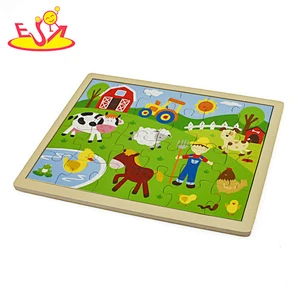New design cartoon farm wooden baby puzzle for education W14C258