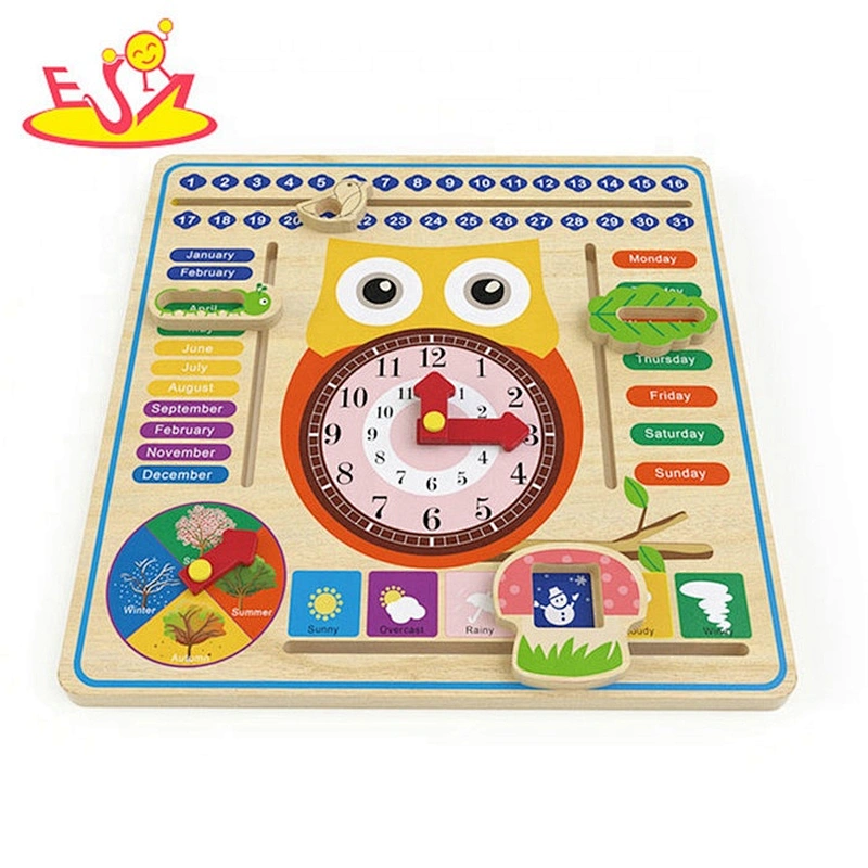 2019 New arrival children wooden learning time clock for preschoolers W09F018