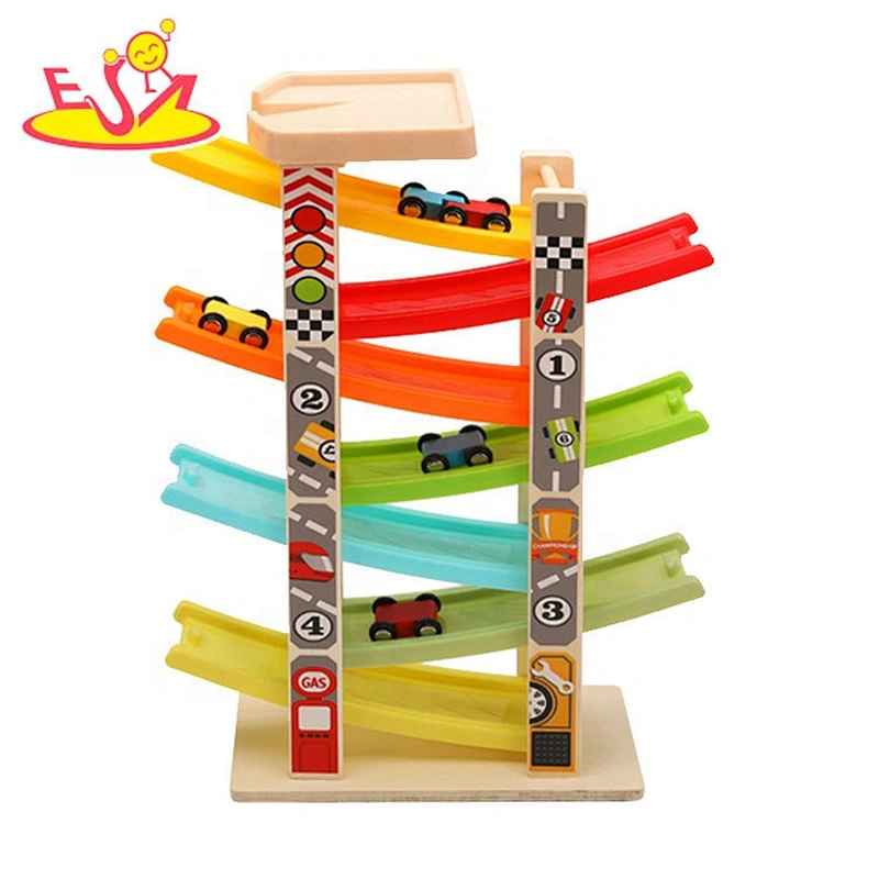 Best design funny kids wooden toy car ramp for education W04E097