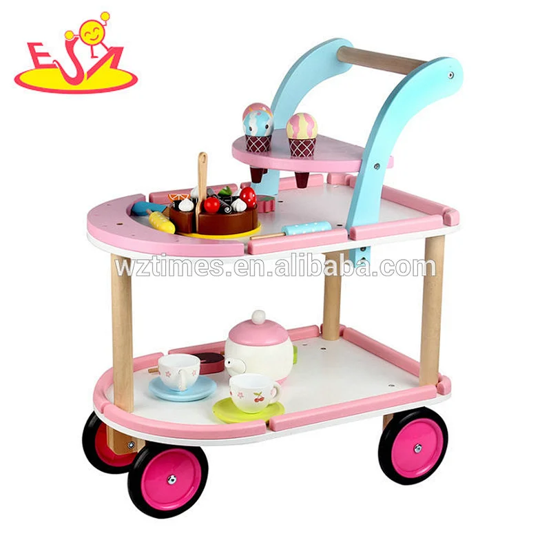 2018 Wholesale porcelain ice cream model toys wooden kids pretend play toy with CE W10B221