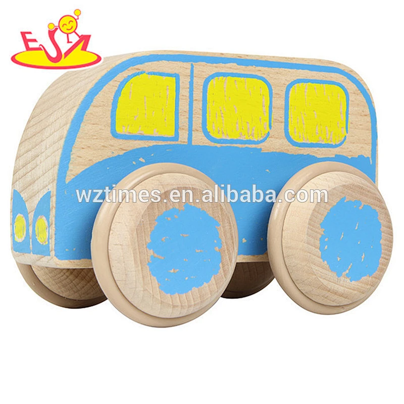 2018 new design baby wooden ambulance car toy hottest wooden ambulance car toy W04A250