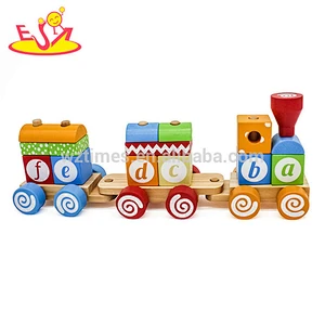 Top fashion educational kids wooden letter train toy with high quality W04A393