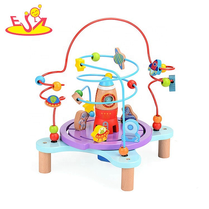 high quality educational wooden wire bead maze for kids W11B224