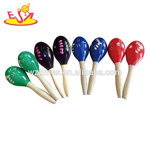 Wholesale kids educational wooden maracas best sale children toy wooden maracas W07I045