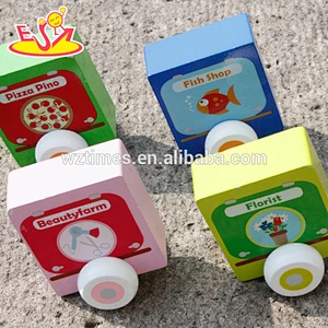 wholesale magnetic wooden baby toy car high quality wooden baby toy car W04A258