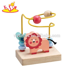 Wholesale lovely animal wooden wire bead toy for kids W11B020
