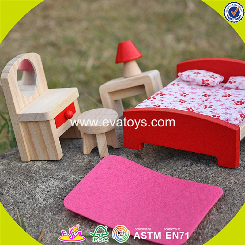New design mini wooden toy house furniture for dollhouse W06B053