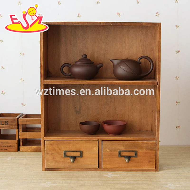 2018 Wholesale cheap wooden desktop shelf high quality wooden desktop shelf home decoration wooden desktop shelf W08C174