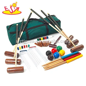 Top fashion children 6 group of wooden croquet set for outdoor W01D003