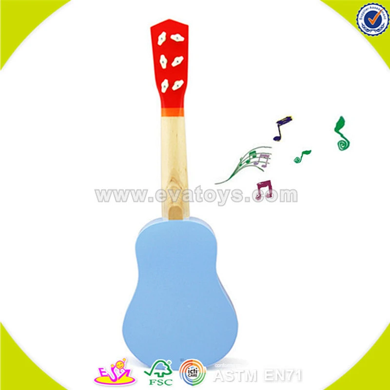 Hottest mini guitar toy wooden toy mini guitar for children music instrument wooden guitar toy W07H033