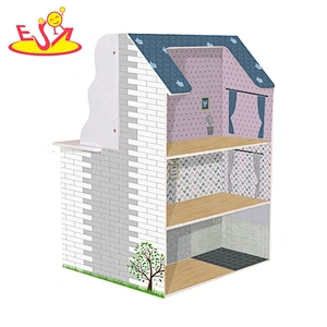 2019 Original Design kids 2 in 1 wooden doll house and kitchen toys for role play W06A377B