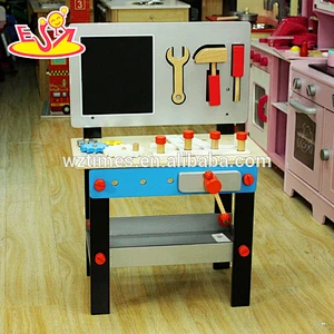 2018 wholesale kids wooden tool table new design baby wooden tool table cheap children wooden tool table W03D070