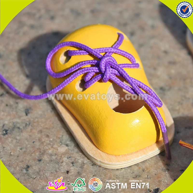 wholesale baby wooden toy shoes fashion kids wooden toy shoes popular children's wooden toy shoes W02A089