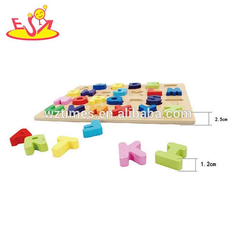 Wholesale high quality english educational wooden letters puzzle toy for children W14B068