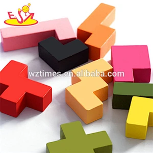 Wholesale hot sale diy shape puzzle toy intelligent 3d wooden Katamino toy for kids W14A188