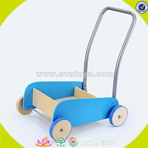 Kinder Holzblöcke Kinderwagen Spielzeug Kinder Baby Blöcke Kinderwagen Push Walker W16E028B