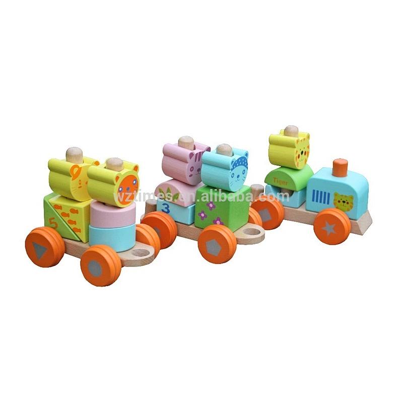 wholesale lovely kids wooden pull train toy W04A066