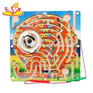 2018 wholesale new design baby wooden magnetic maze board funny kids wooden magnetic maze board best magnetic maze board W11H021