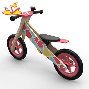 New design pink wooden girls balance bike for wholesale W16C275
