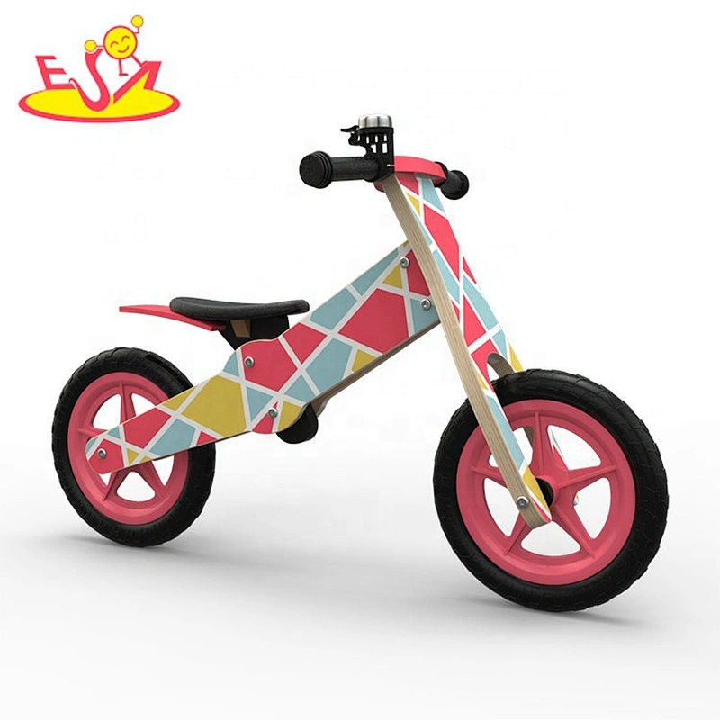 New design pink wooden girls balance bike for wholesale W16C275