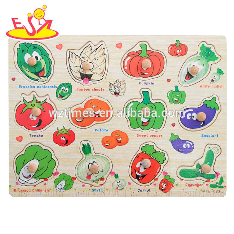 Wholesale cute wooden transportation pattern puzzle toy for children W14M109