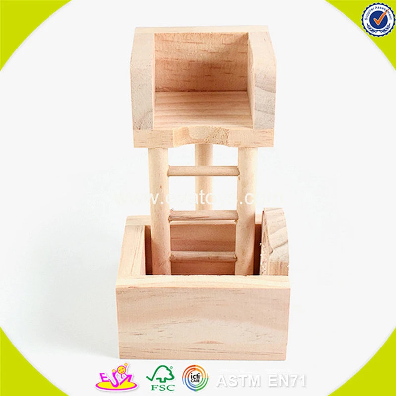 2018 New design wooden animal house for hamster mini wooden animal house for hamster W06F026