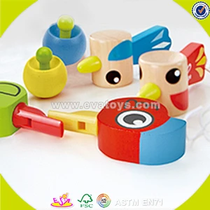 wholesale baby wooden whistle toy fashion kids wooden whistle toy popular children wooden whistle toy W07E003